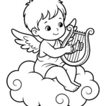 cute-baby-angel-playing-harp-coloring-pages