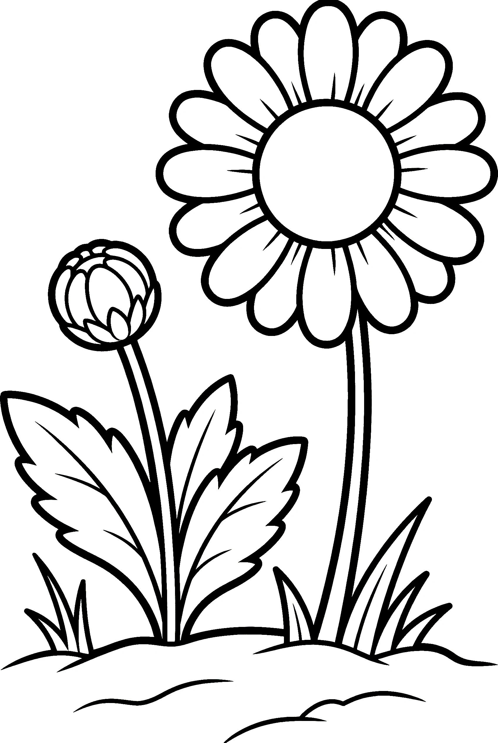 daisy growth stages bud bloom coloring pages