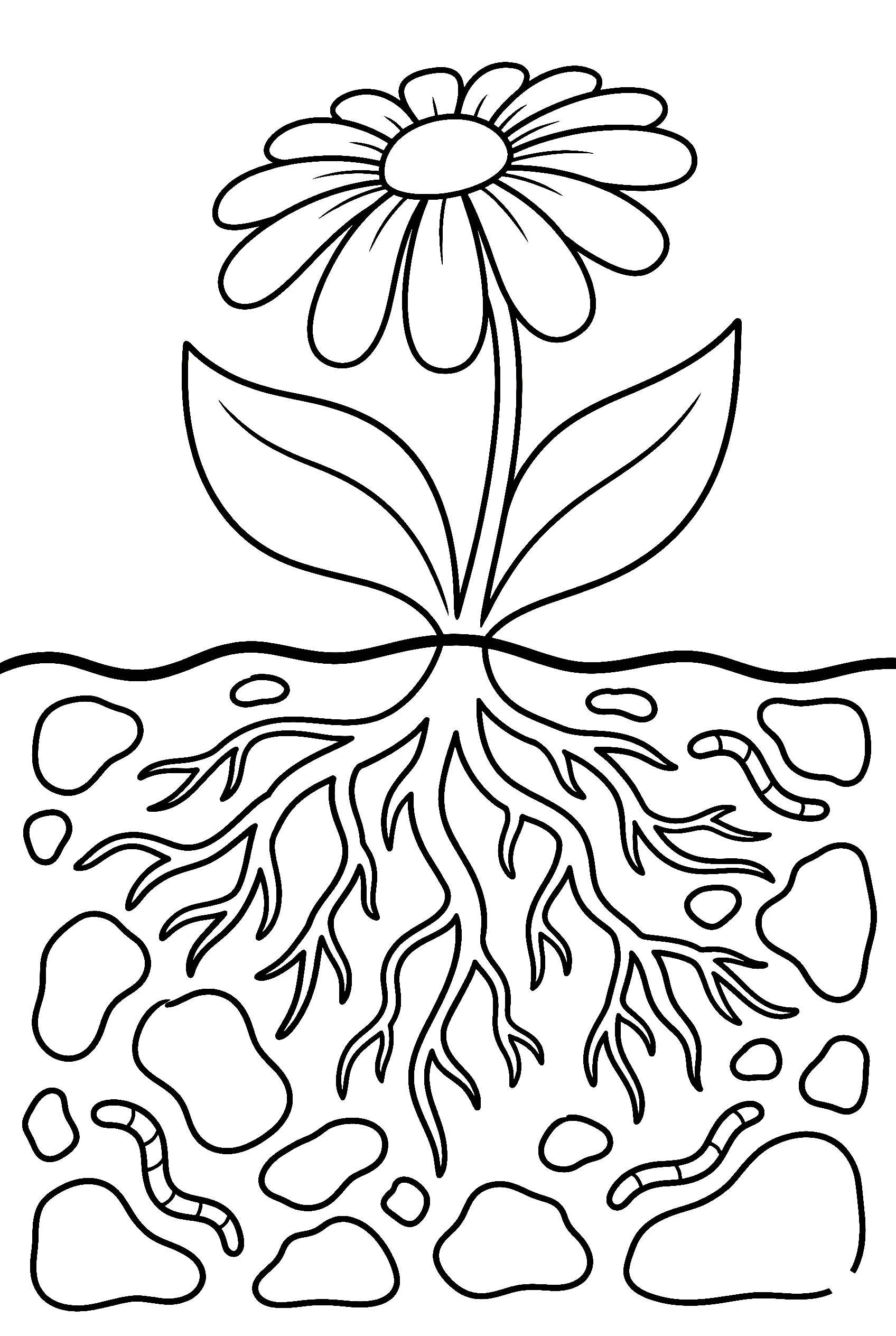 daisy root system cross section coloring pages