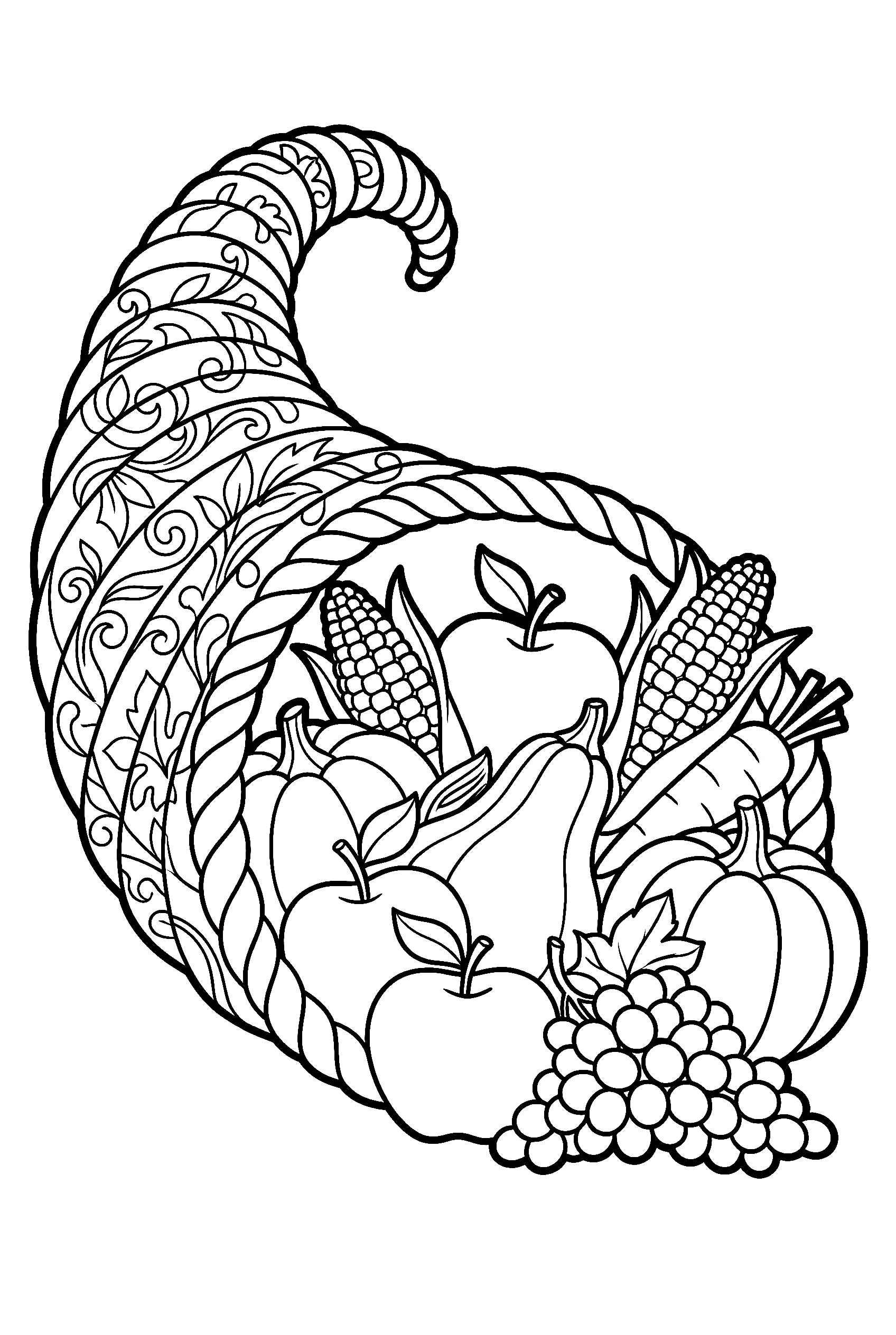 decorative floral pattern cornucopia printable sheet