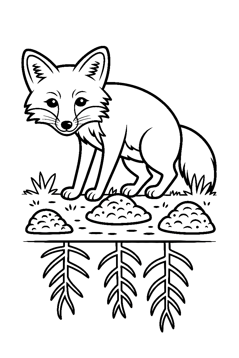 den entrance with soil fox coloring pages den entrance with soil fox coloring pages