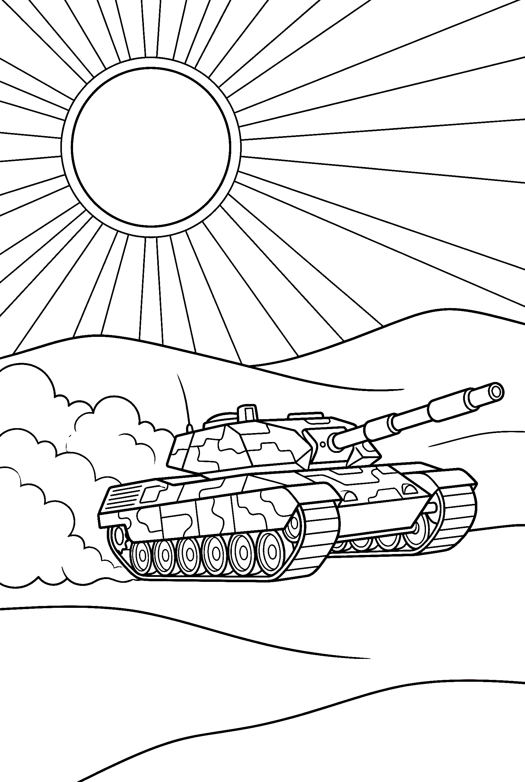 desert tank sand dunes coloring pages