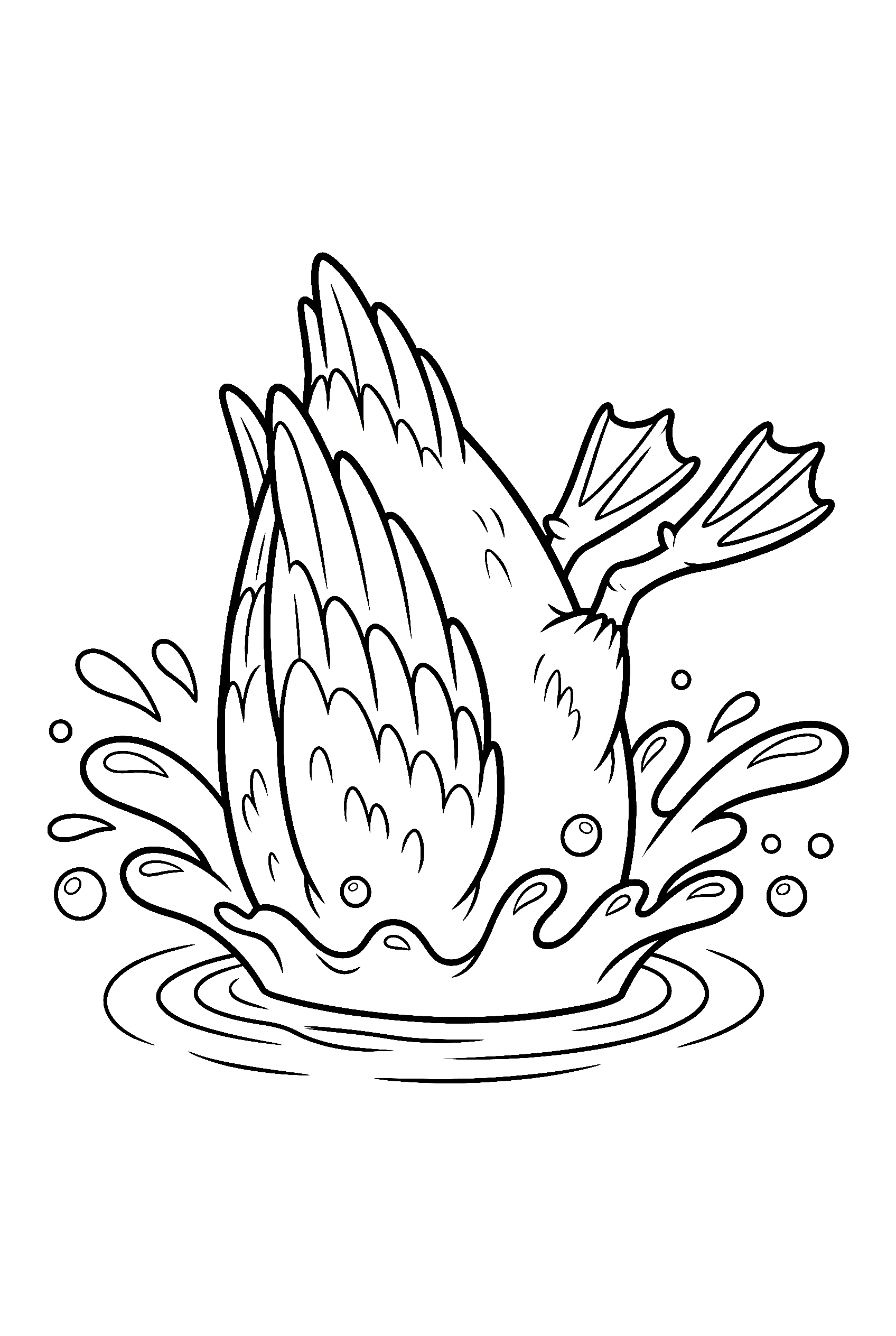 diving duck coloring pages funny