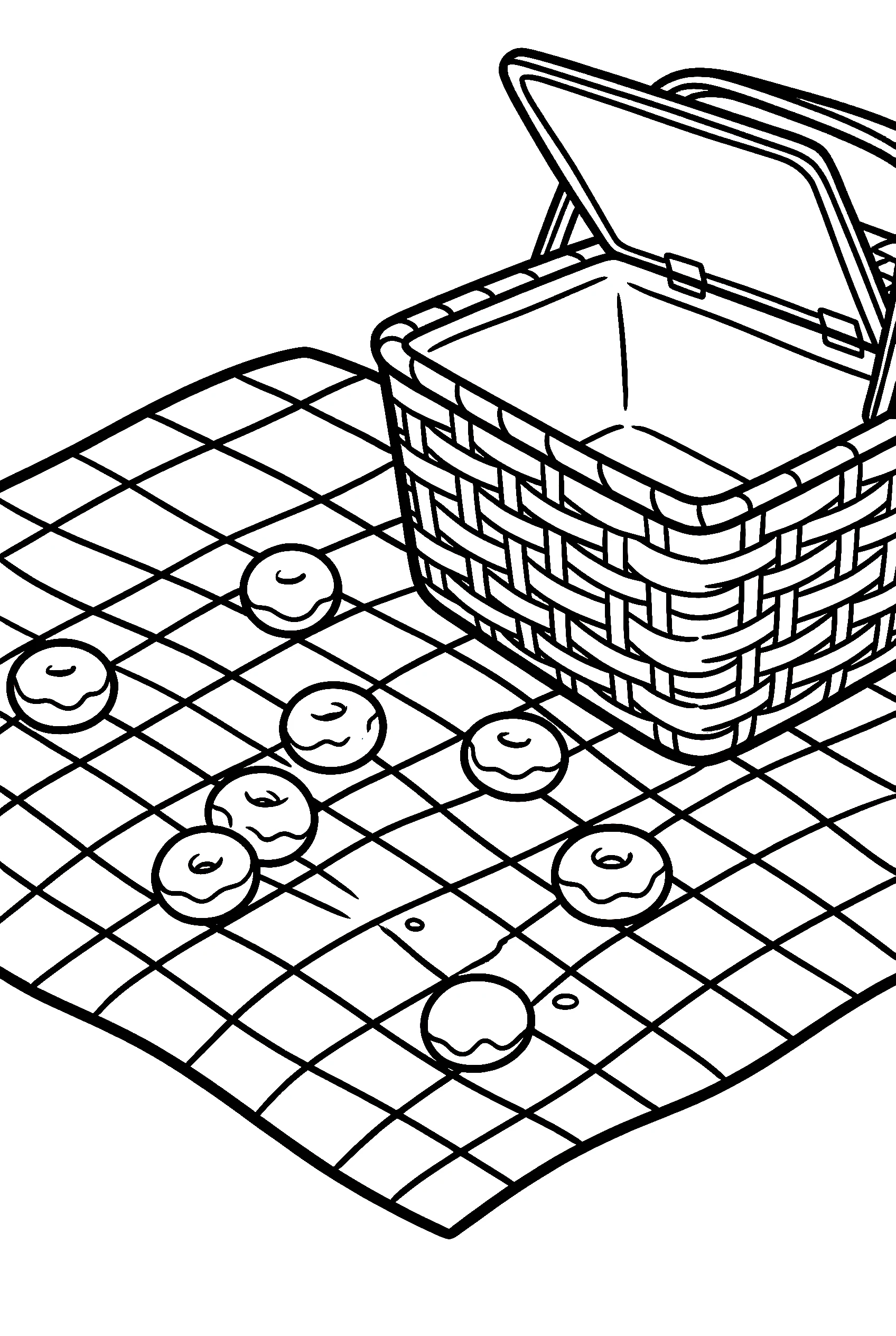 donut holes on blanket coloring pages