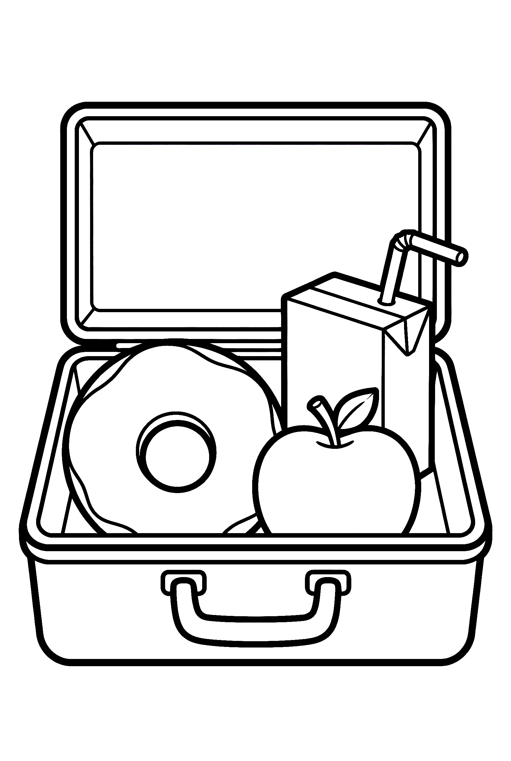 donut in lunchbox coloring pages