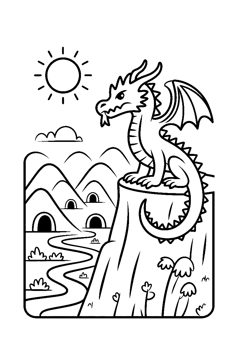 dragon cliff valley coloring pages