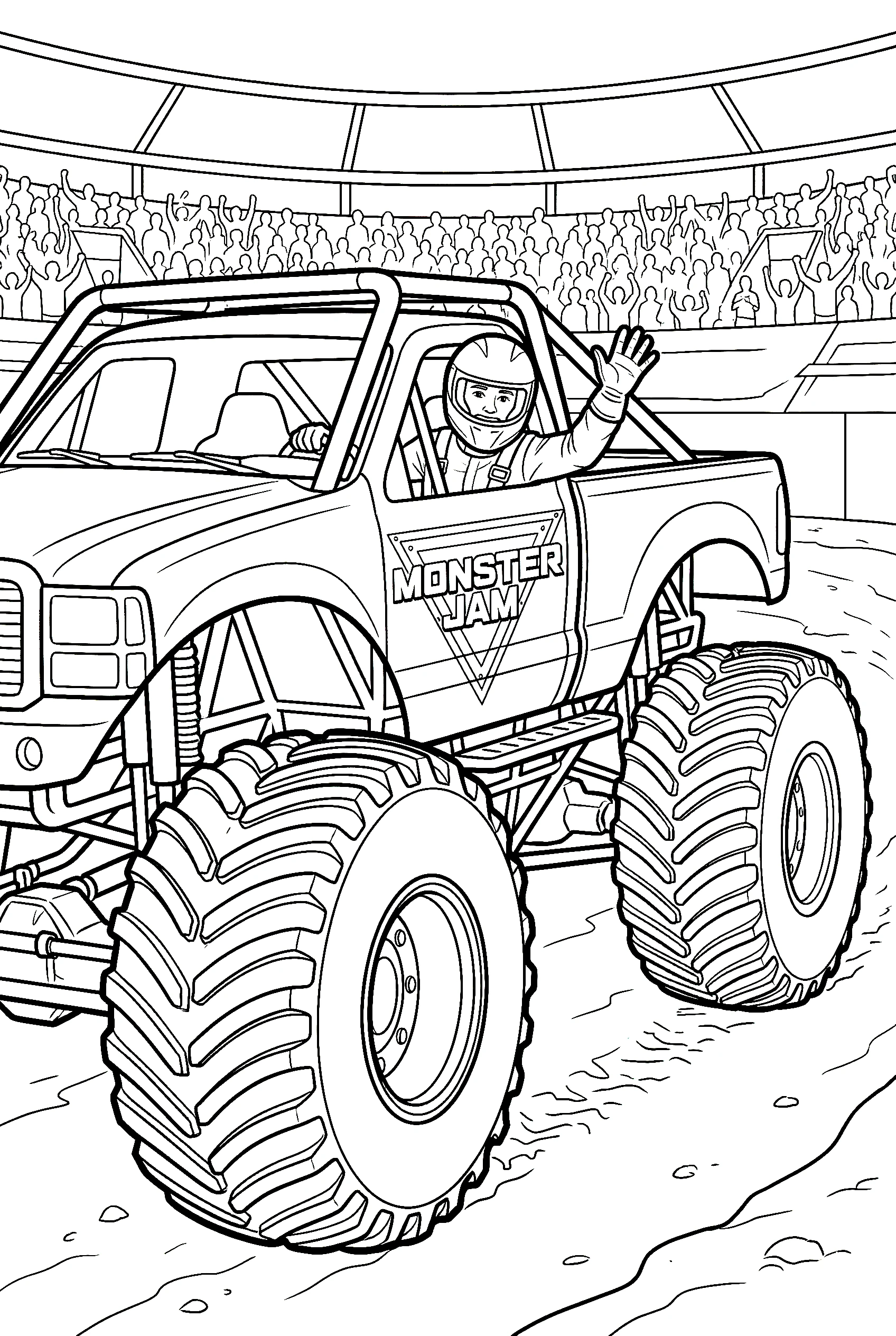 driver monster truck coloring pages