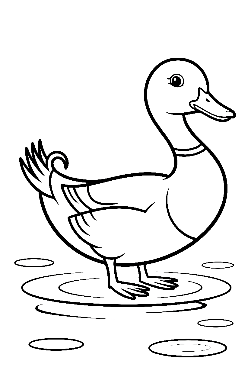 duck diving tail up feeding drawing Duck Coloring Pages