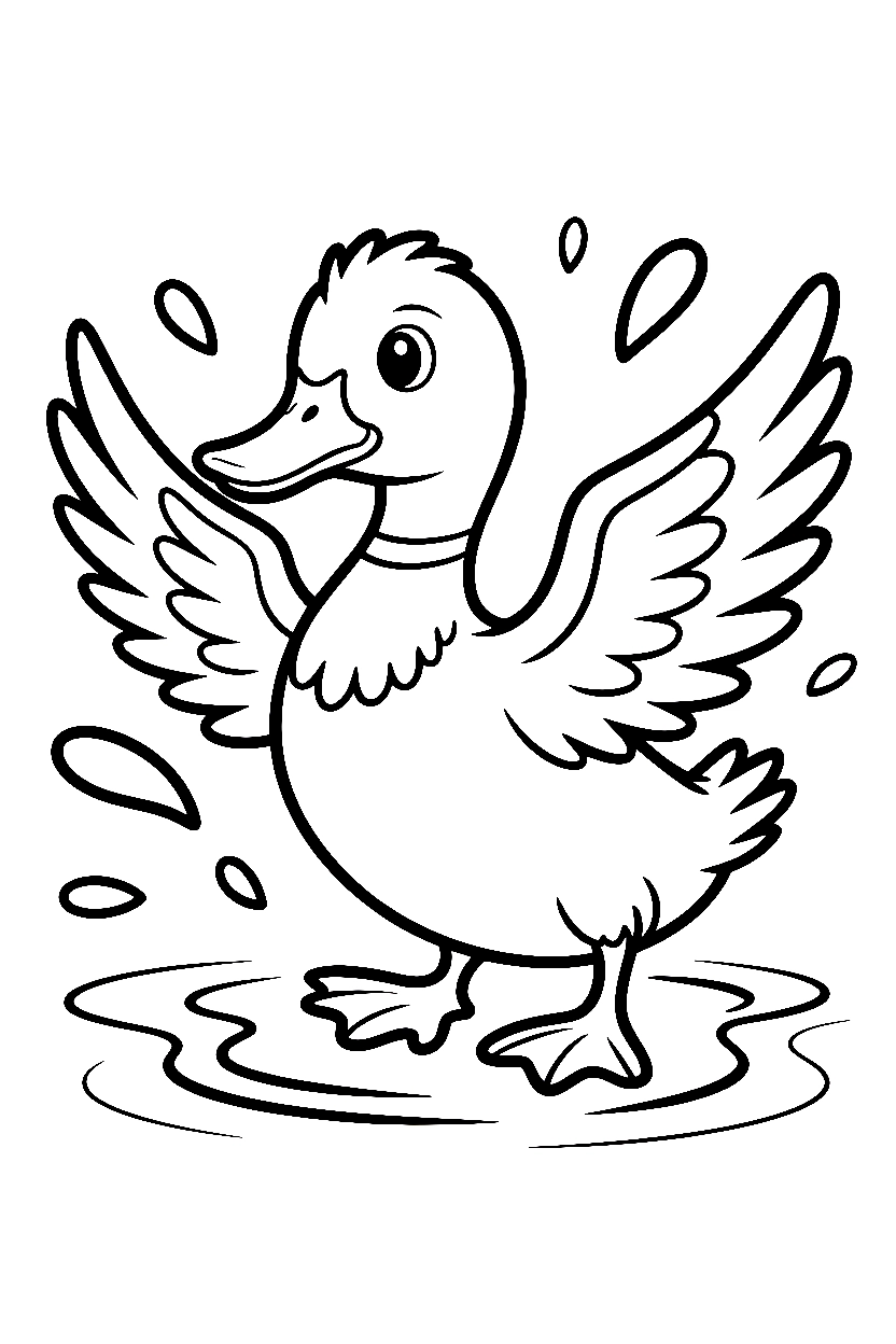 duck flapping wings water spray drawing duck flapping wings water spray drawing