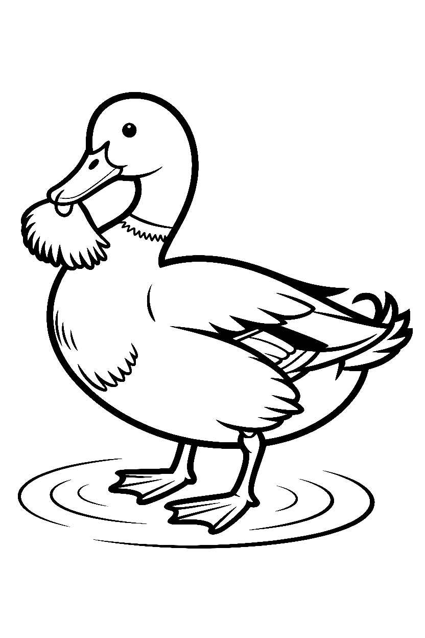 duck standing preening shore coloring pages duck standing preening shore coloring pages