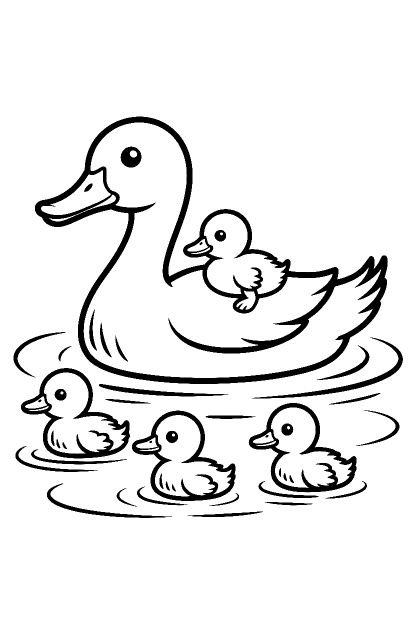duckling riding mother back drawing duckling riding mother back drawing