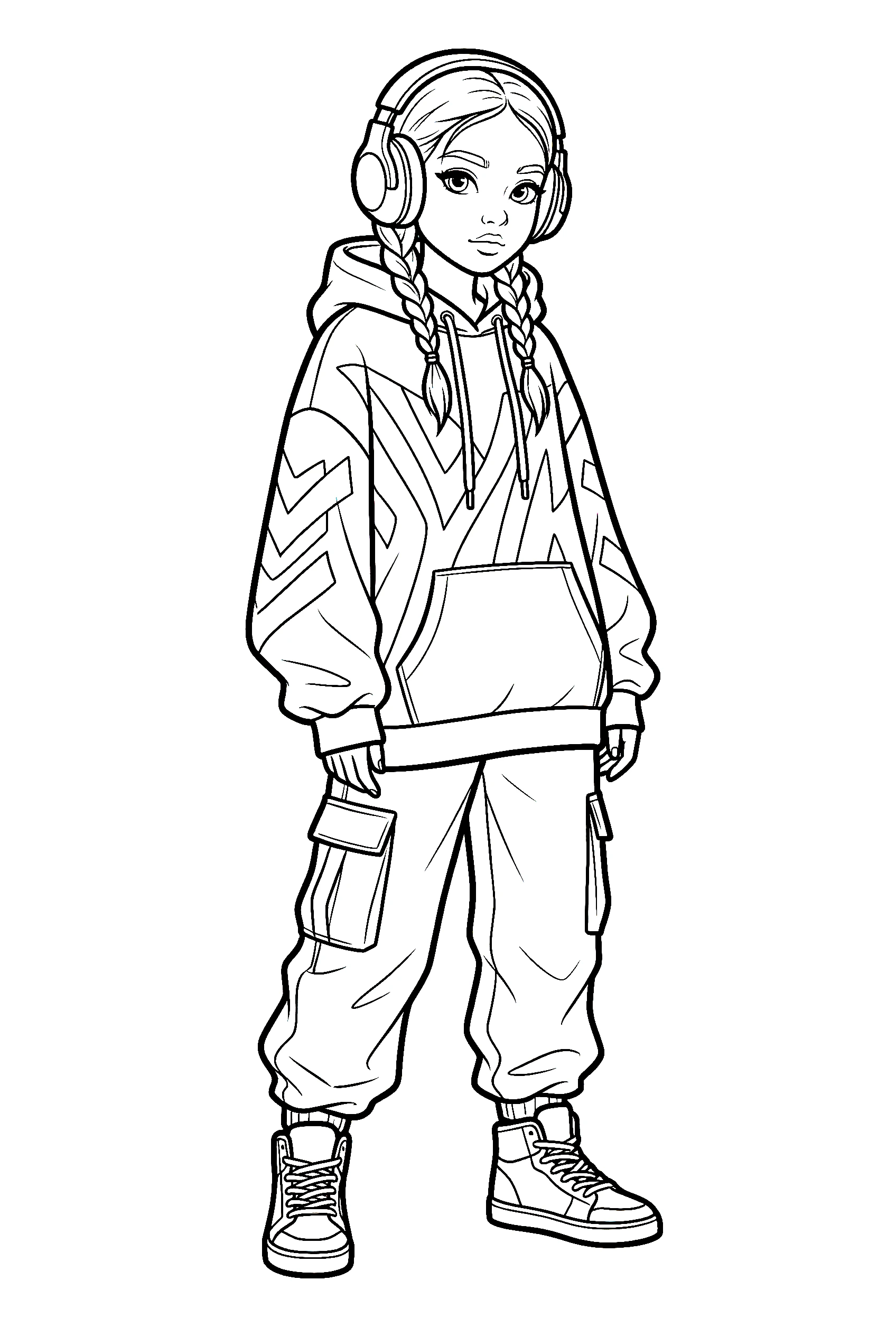fashion girl coloring pages hoodie