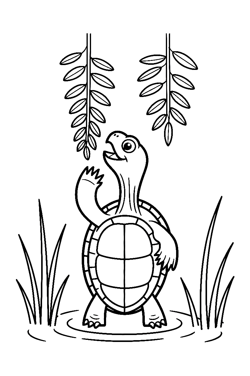 feeding turtle garden drawing Turtle Coloring Pages
