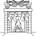 fireplace-stockings-drawing-for-kids