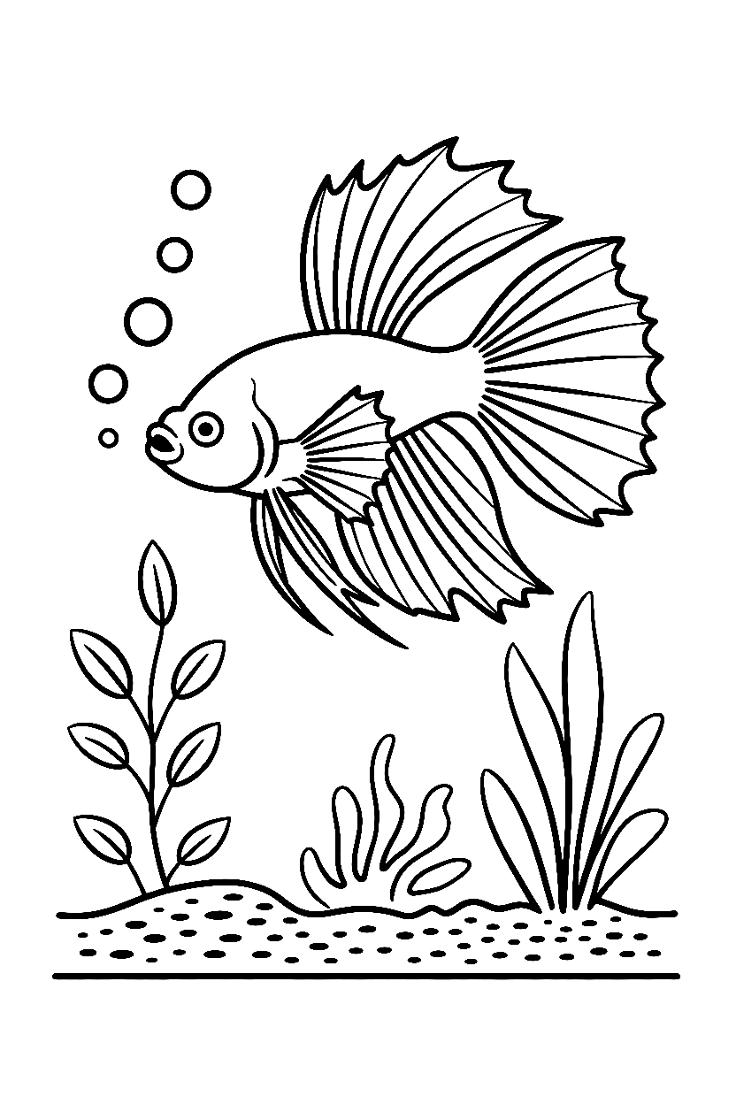 fish beta aquarium printable sheet