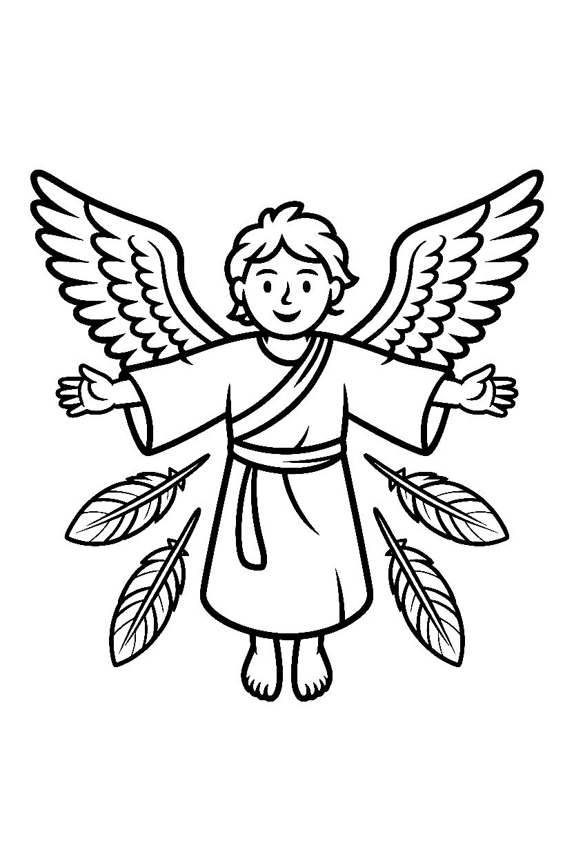 flying angel robes coloring pages