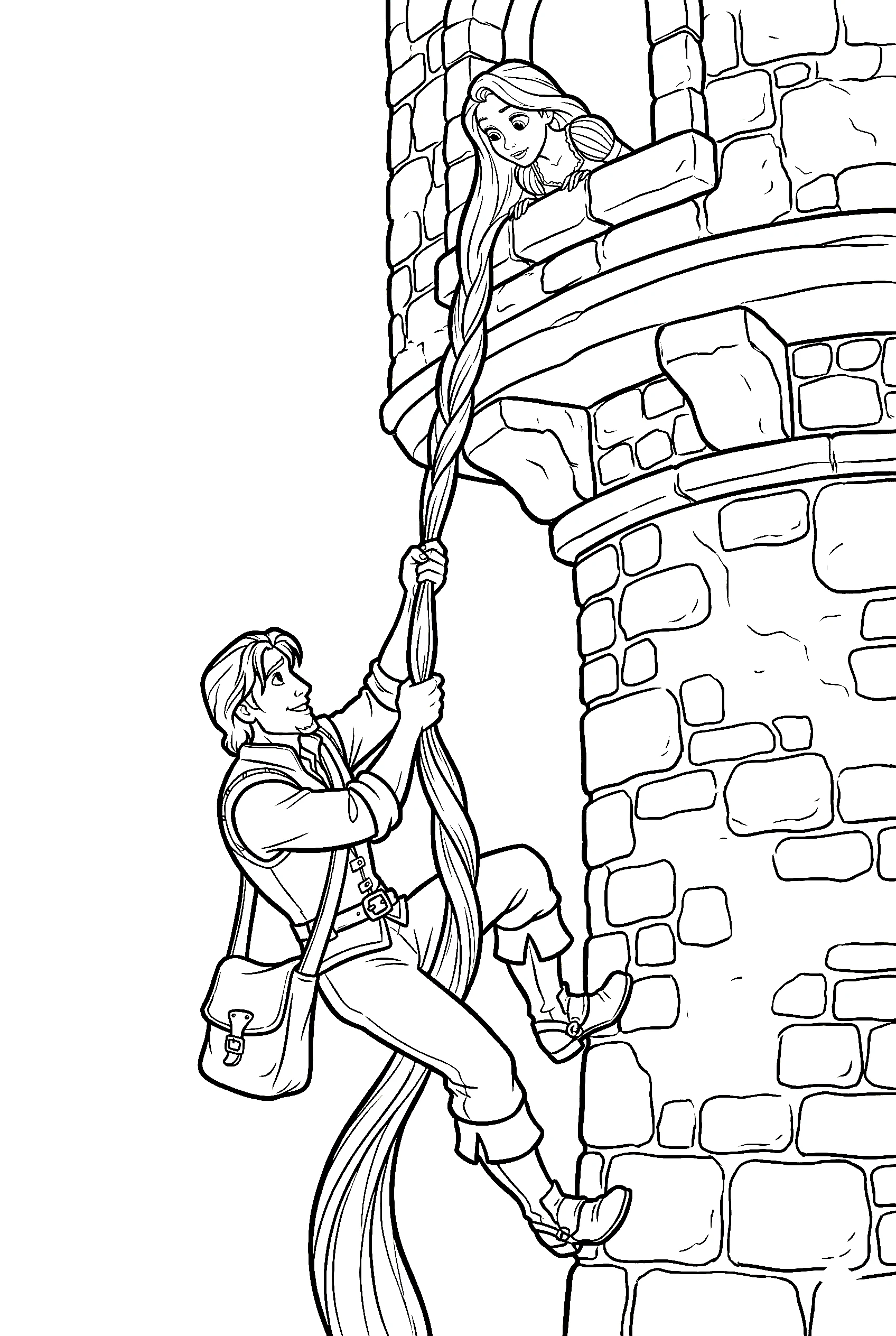 flynn climbing hair coloring pages