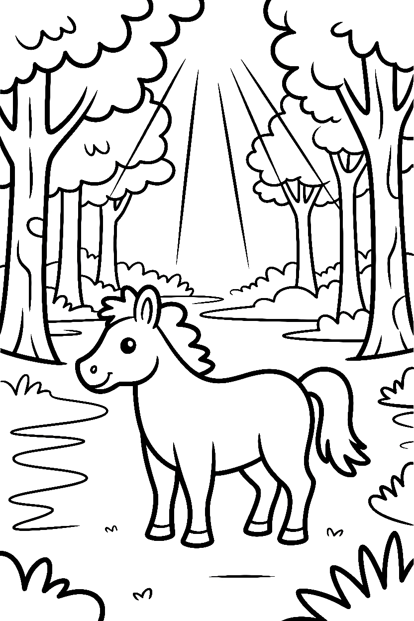 forest clearing sunlight trees coloring pages forest clearing sunlight trees coloring pages