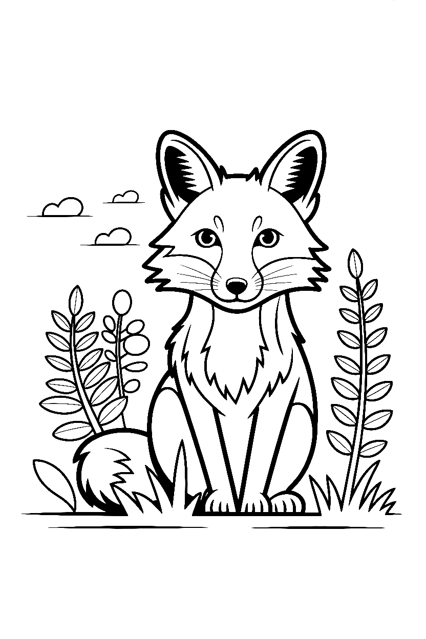 forest clearing with ferns fox coloring pages forest clearing with ferns fox coloring pages
