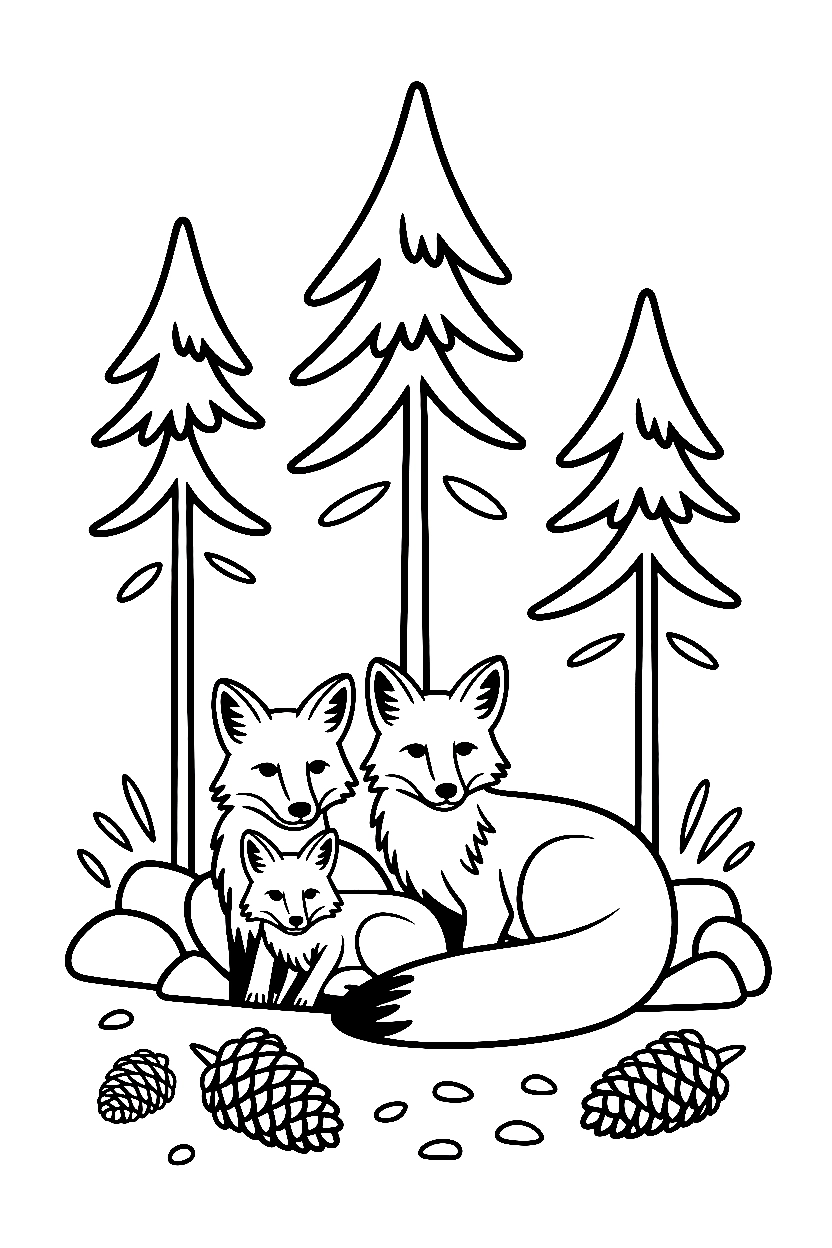 fox den forest printable sheet