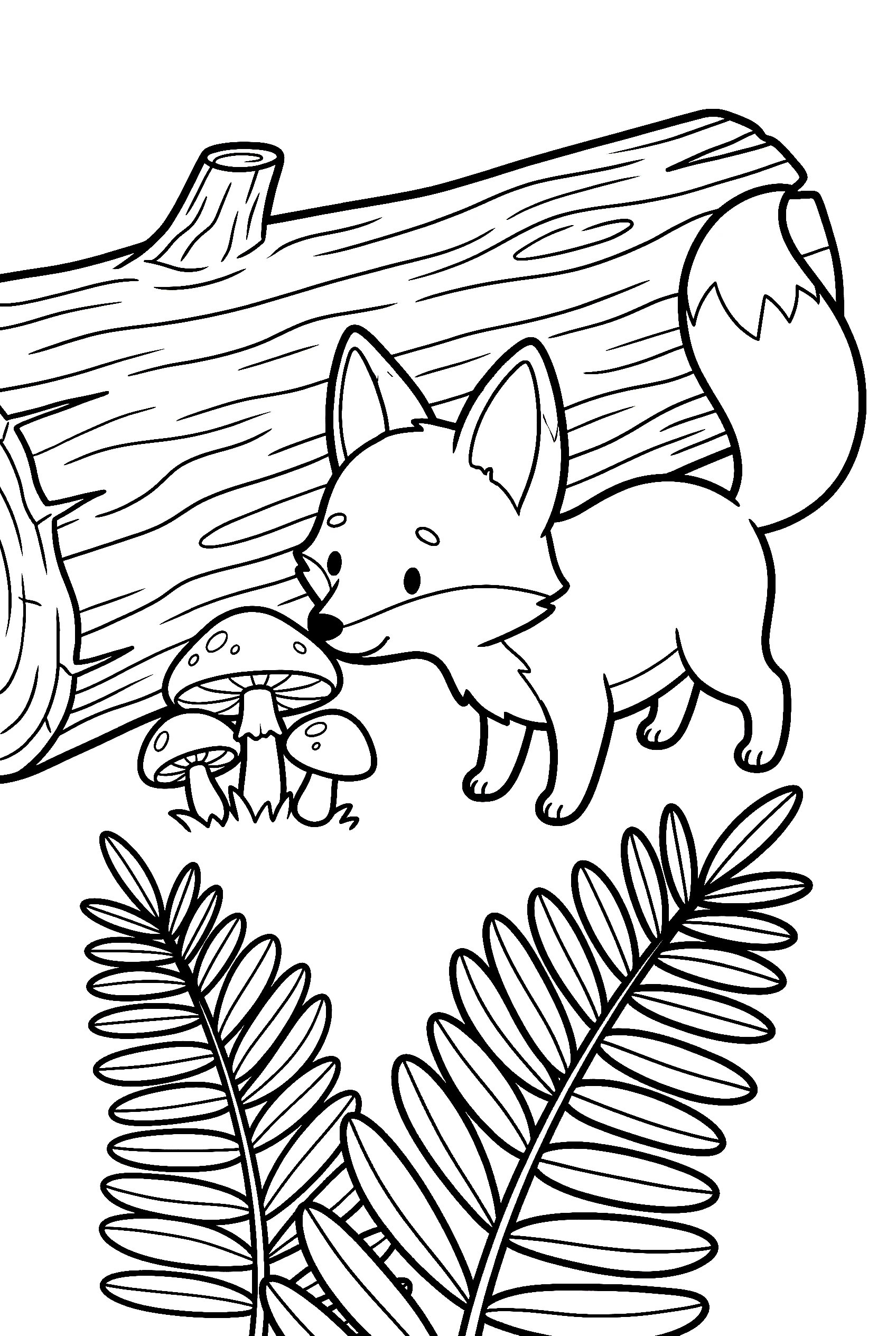 fox investigating mushrooms printable sheet