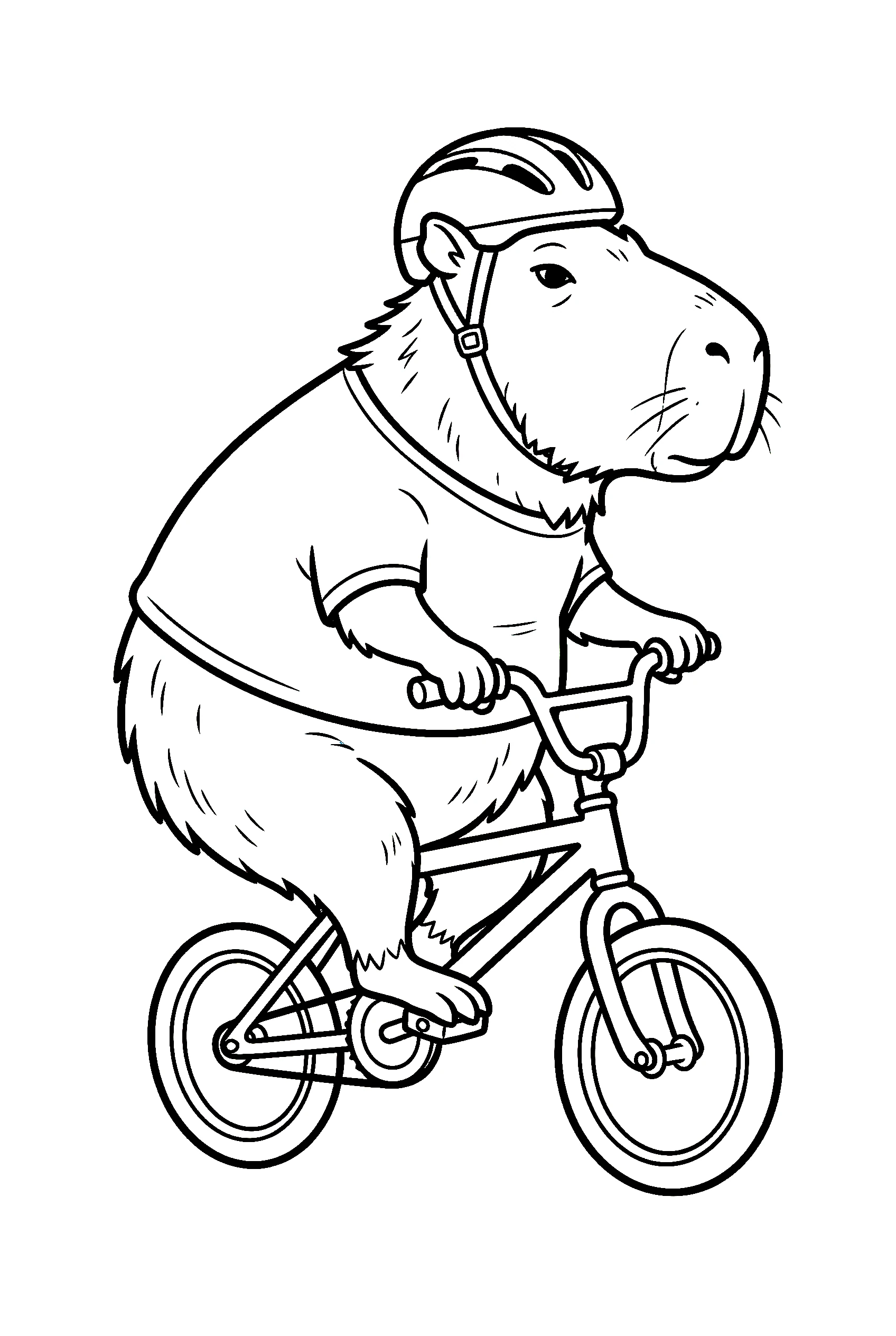funny capybara bicycle printable sheet