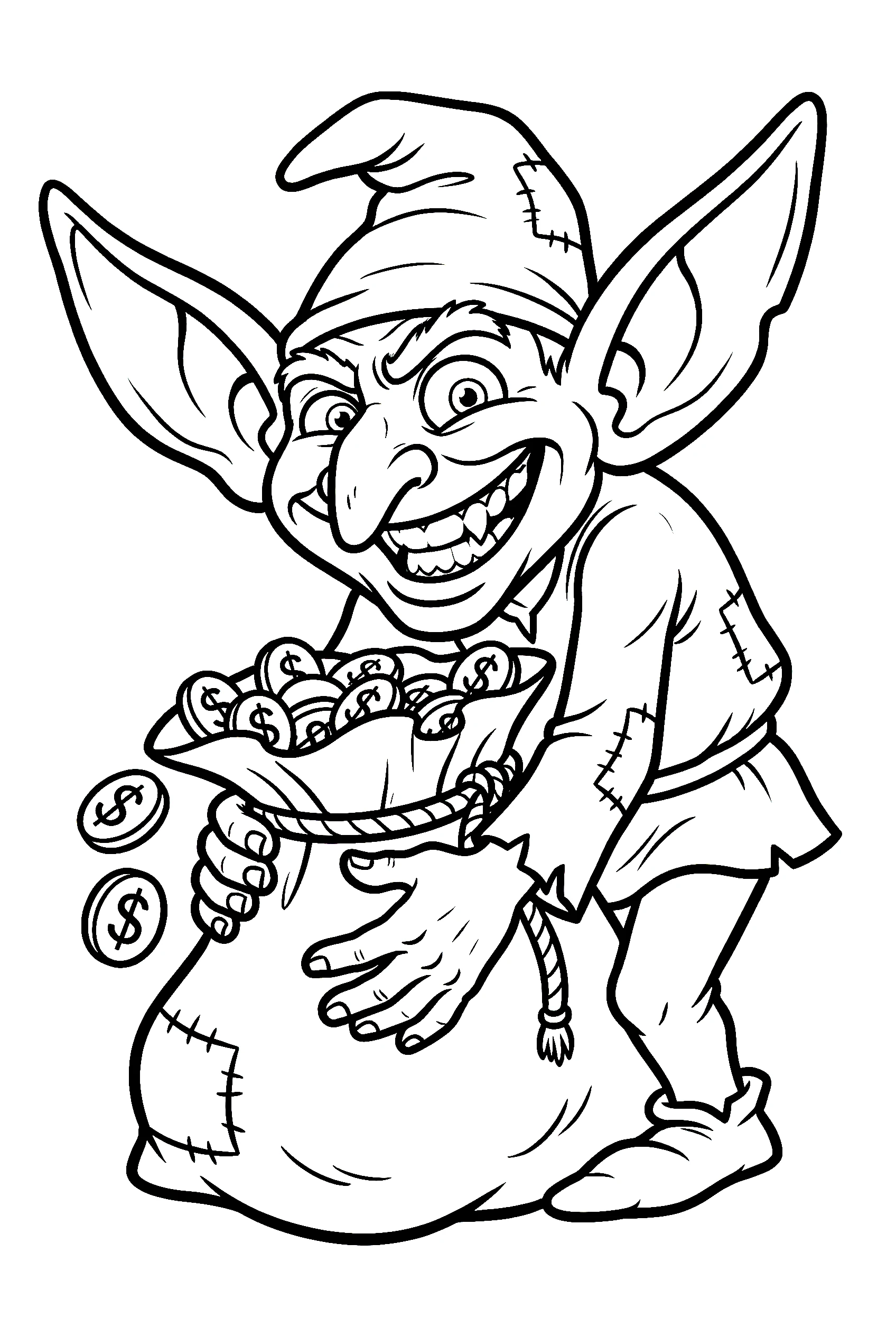 funny goblin drawing for kids
