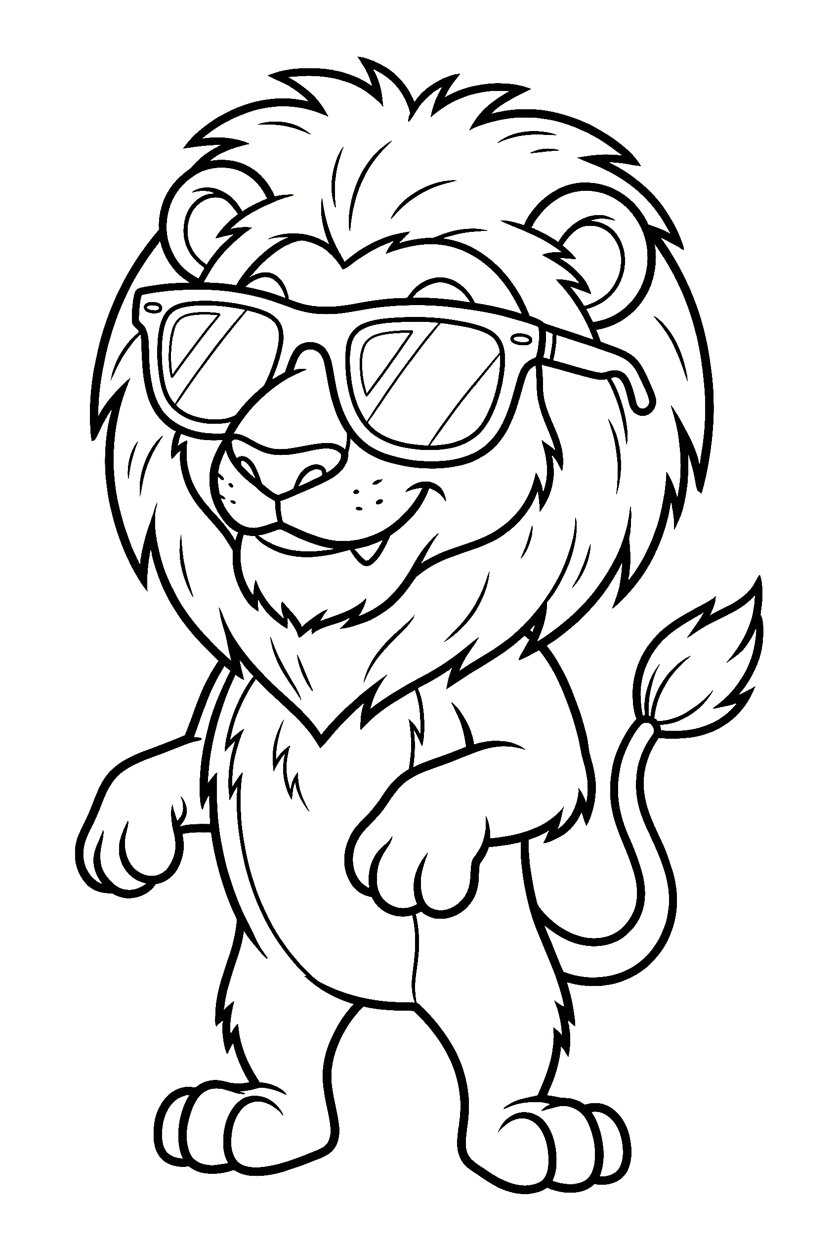 funny lion sunglasses coloring pages