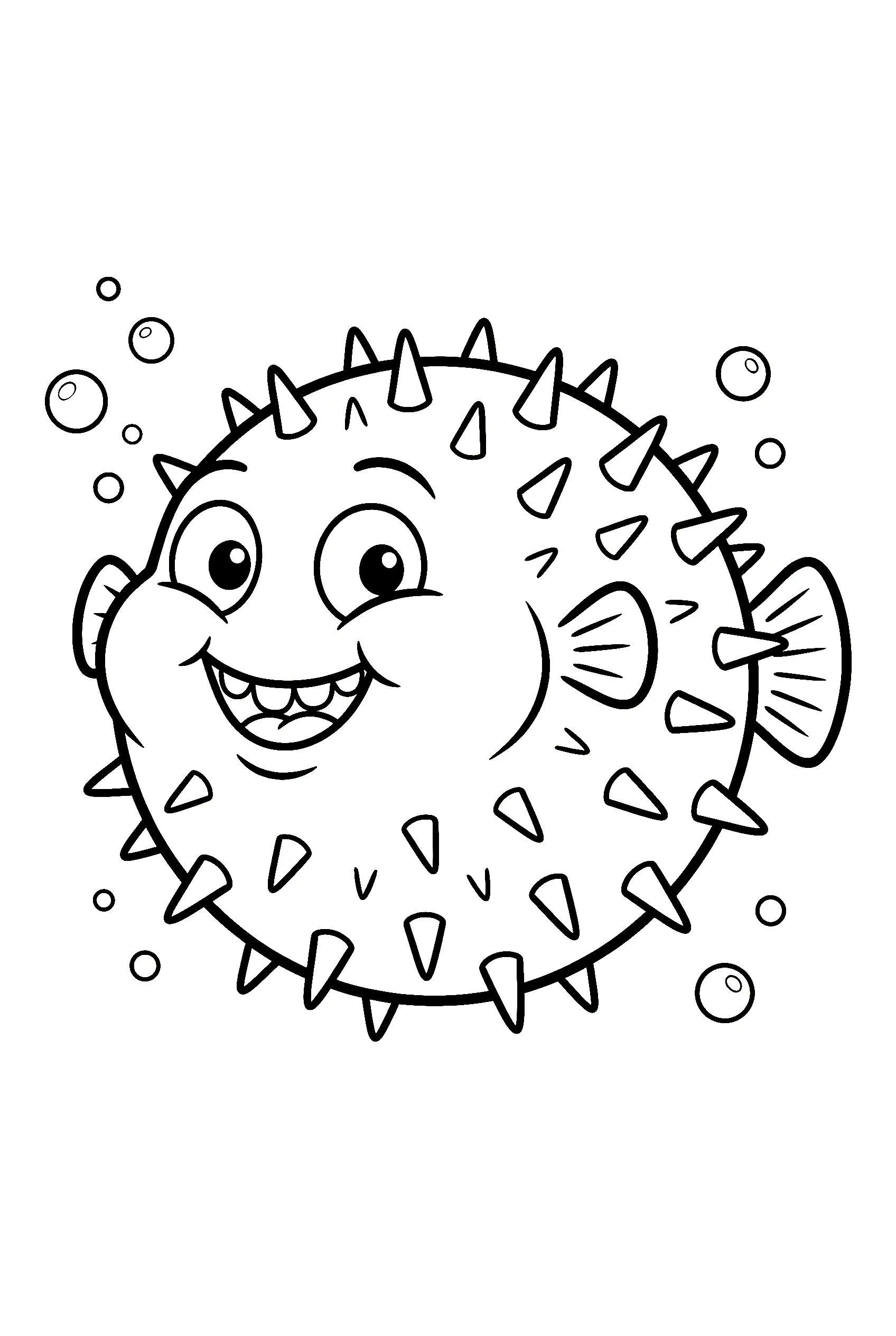 funny pufferfish fish coloring pages