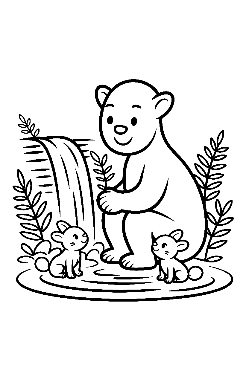 gentle giant waterfall coloring pages