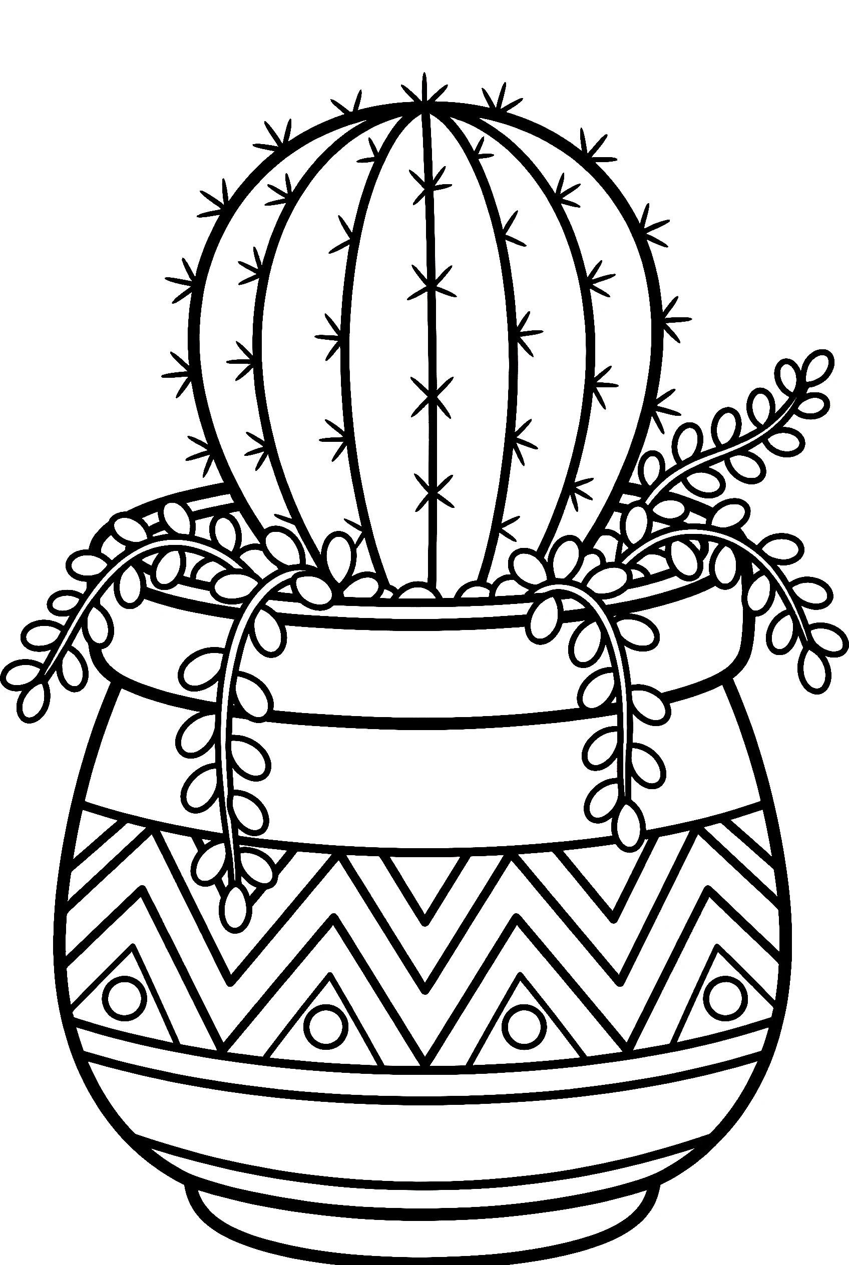 geometric pot succulent mix coloring pages