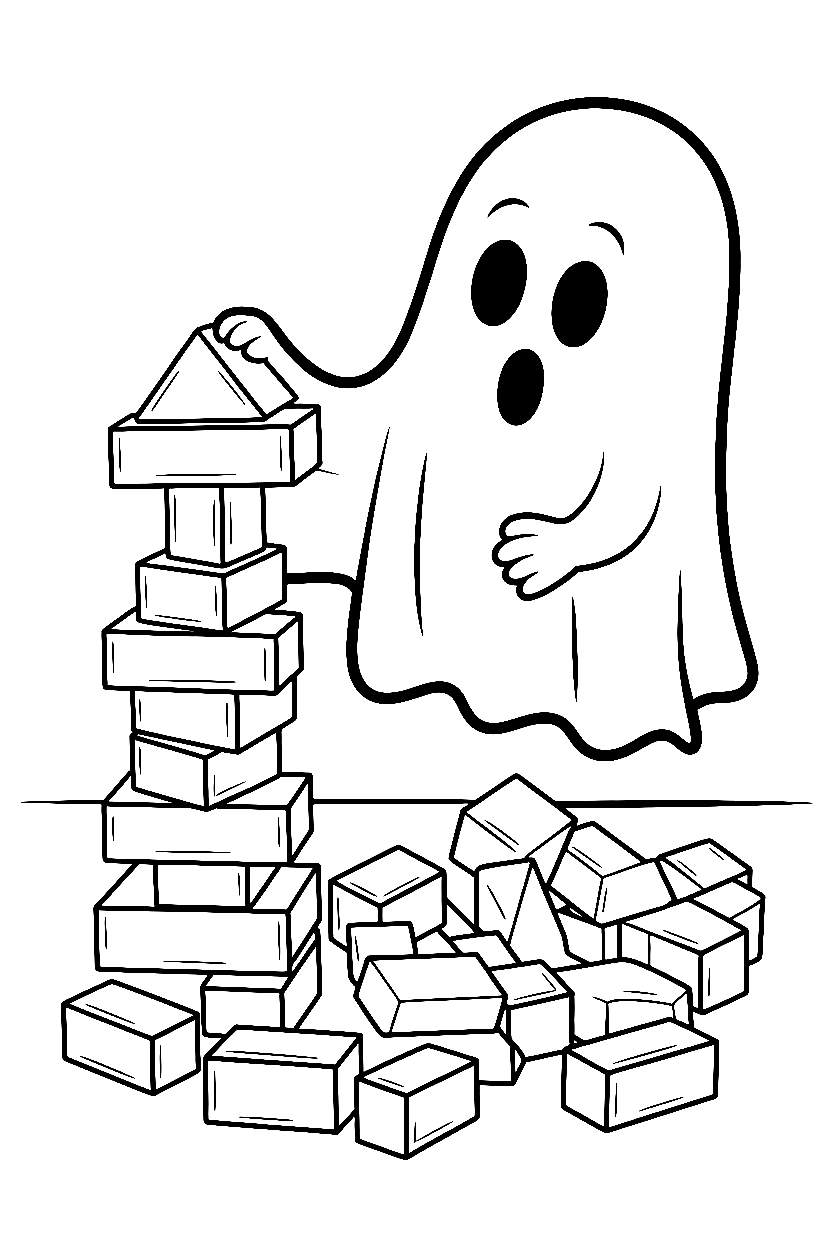 ghost blocks playing drawing