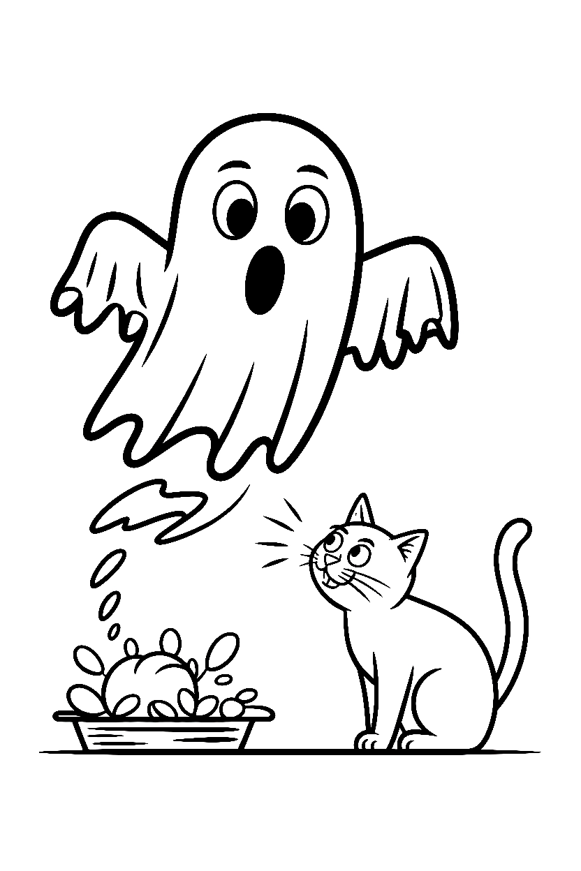 ghost cat surprise printable sheet