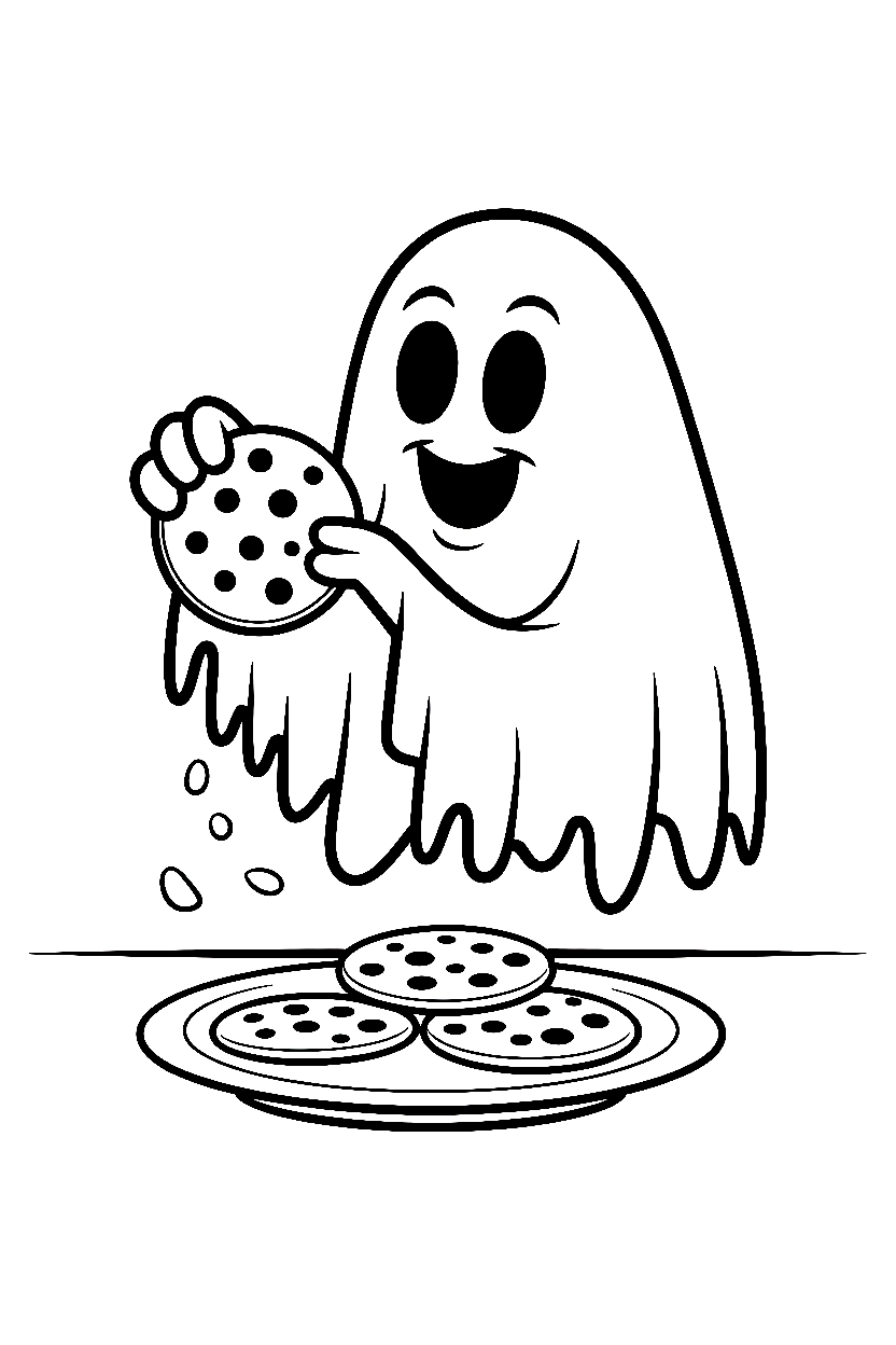 ghost cookie stealing coloring pages
