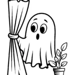 ghost-curtain-hiding-coloring-pages