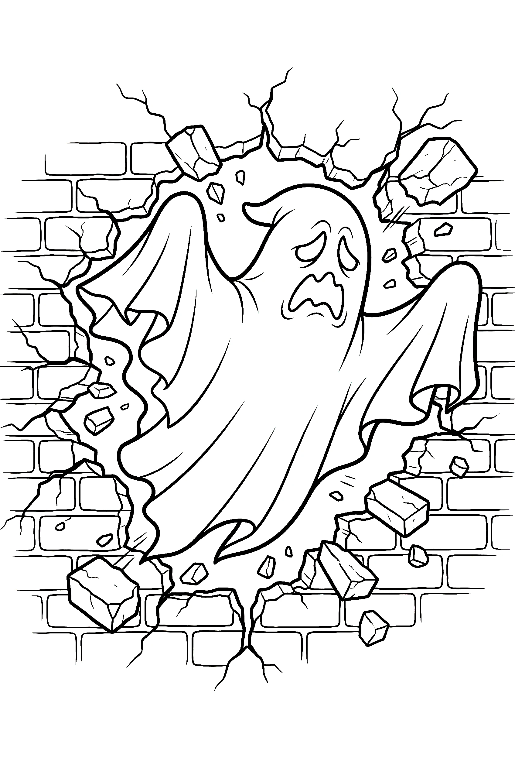 ghost flying wall coloring pages