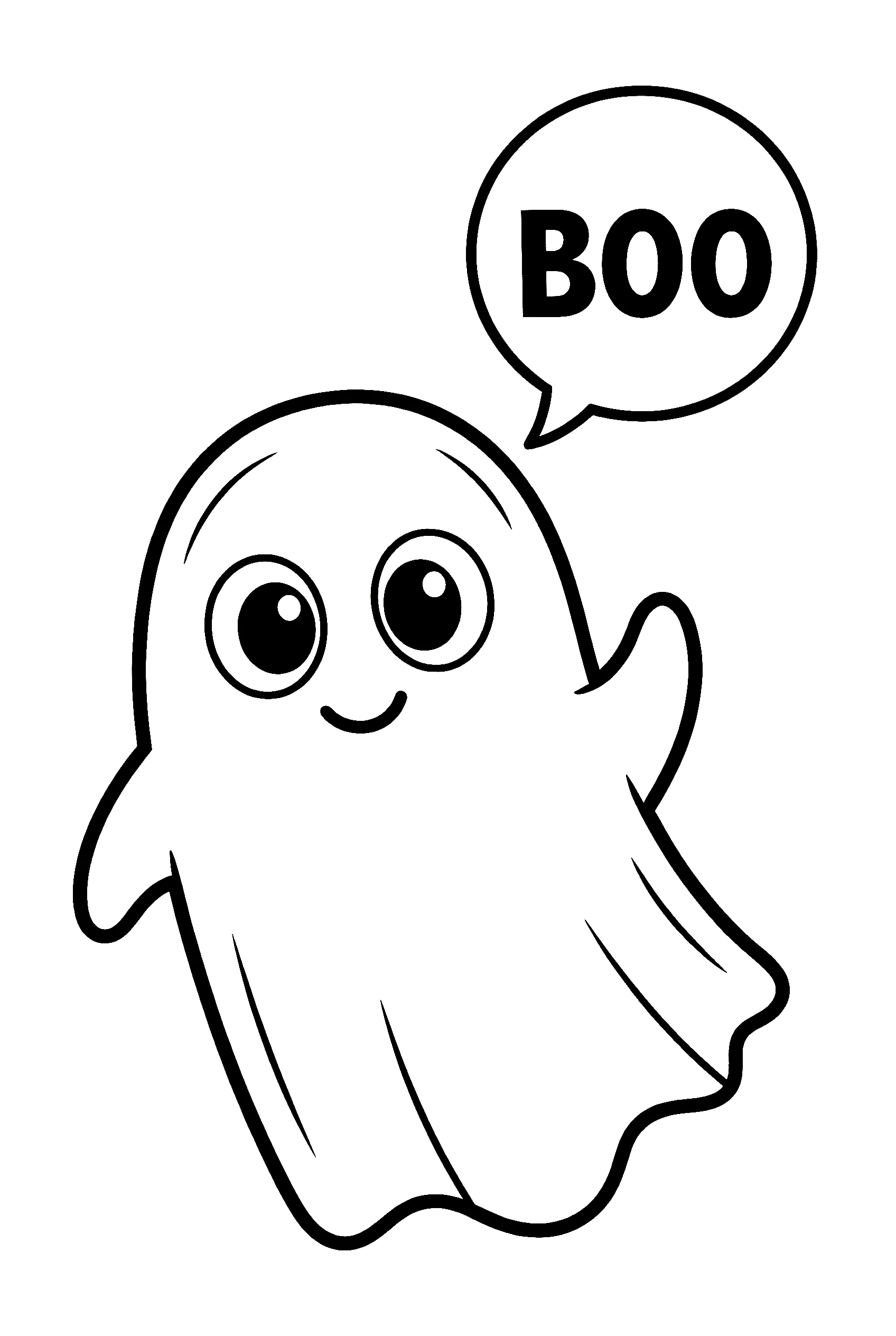 ghost saying boo coloring pages