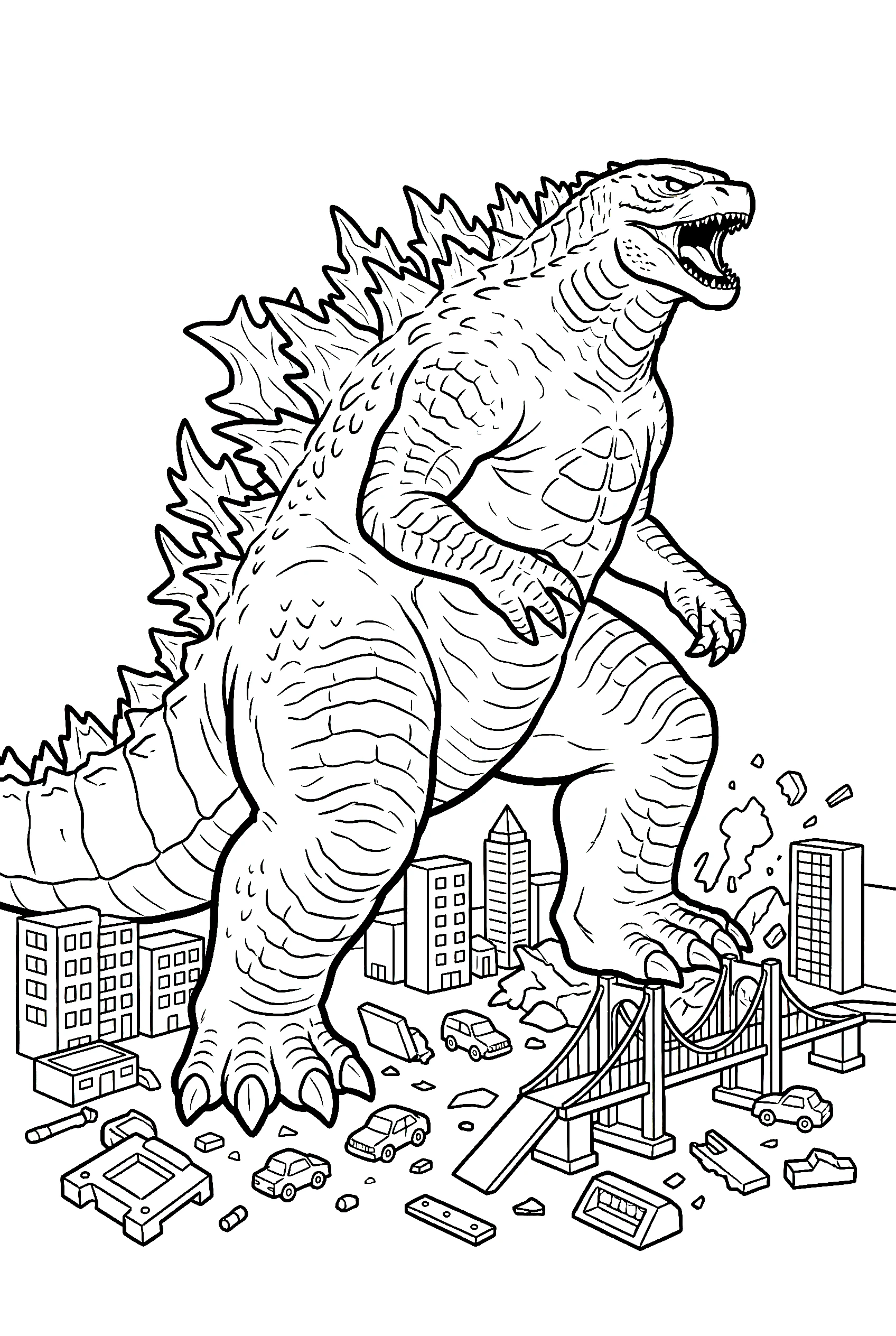 giant kaiju monster coloring pages