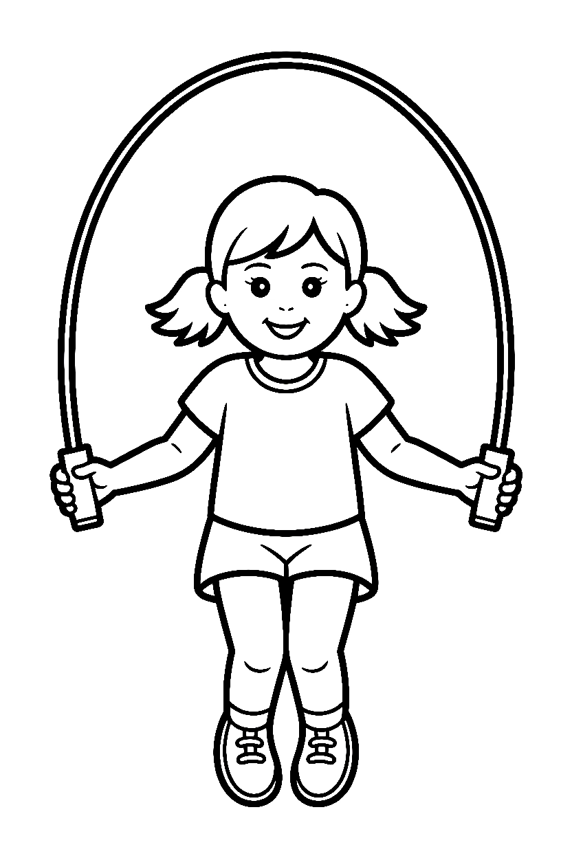 girl jump rope playground drawing