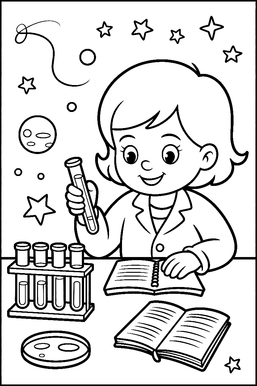 girl science experiment desk printable sheet