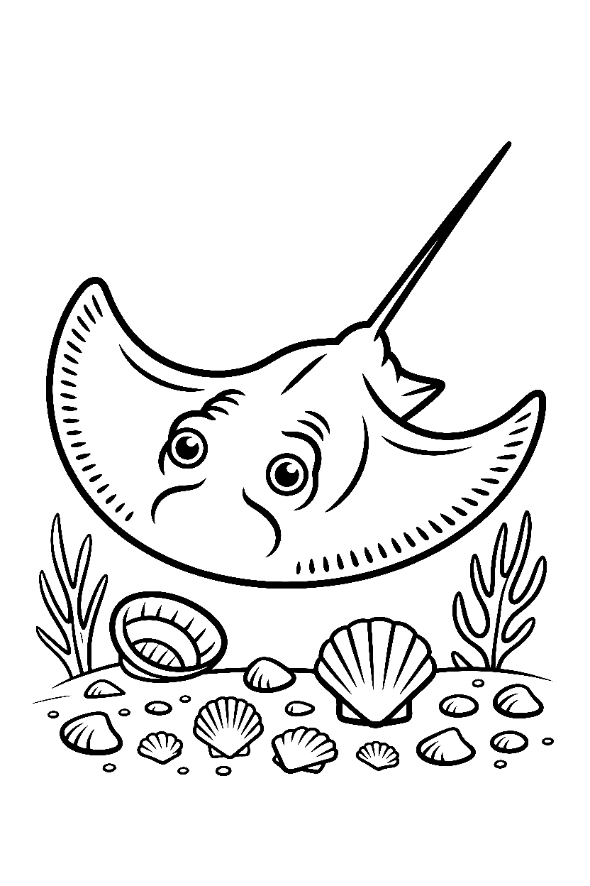 gliding stingray sandy bottom printable sheet