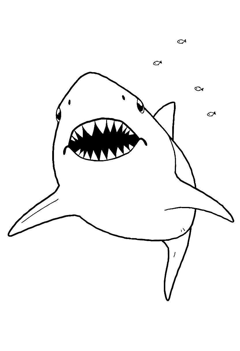 great white shark coloring pages