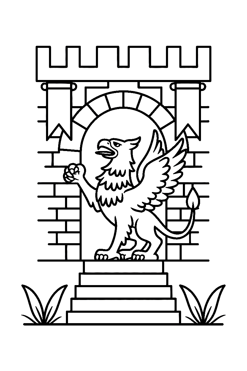 griffin castle guard coloring pages