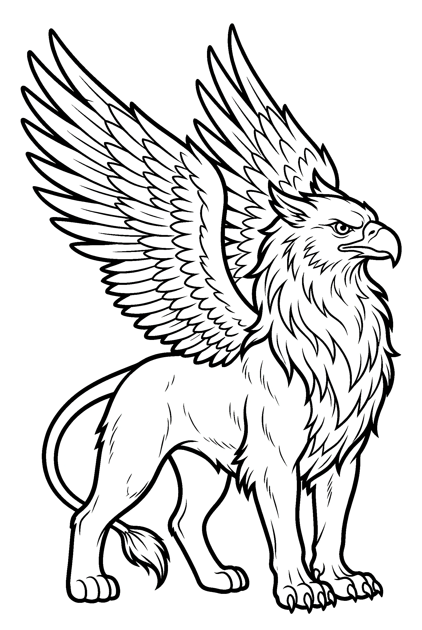 griffin lion eagle creatures coloring pages