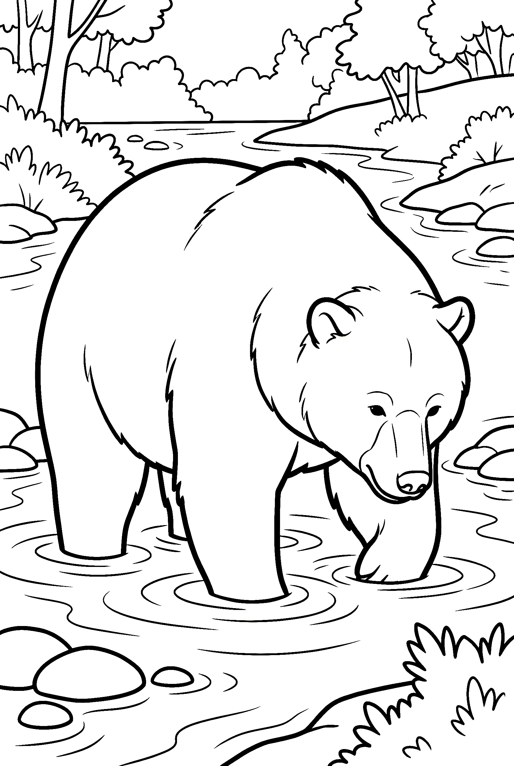 grizzly bear river fishing coloring pages