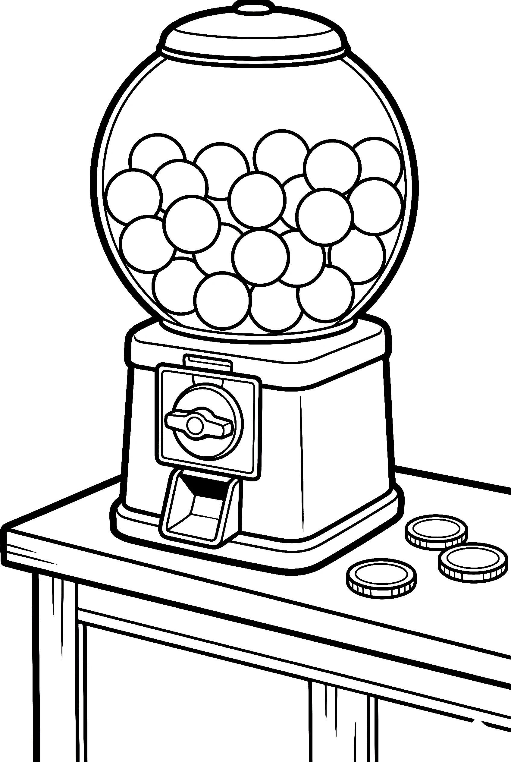gumball machine on counter coloring pages