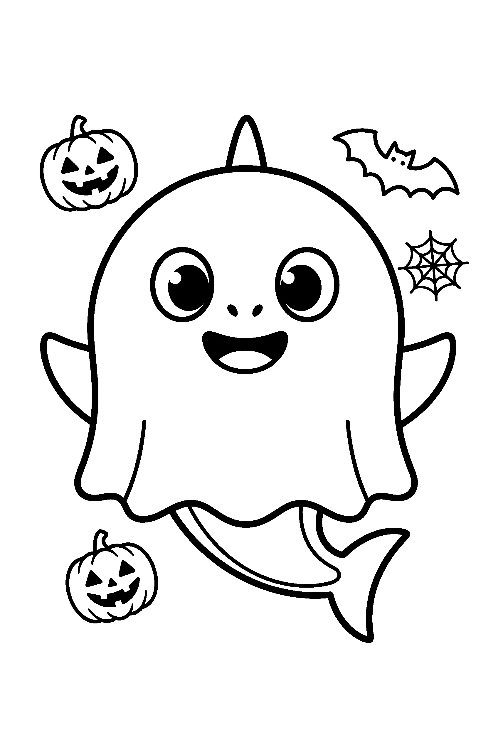 halloween baby shark drawing for kids