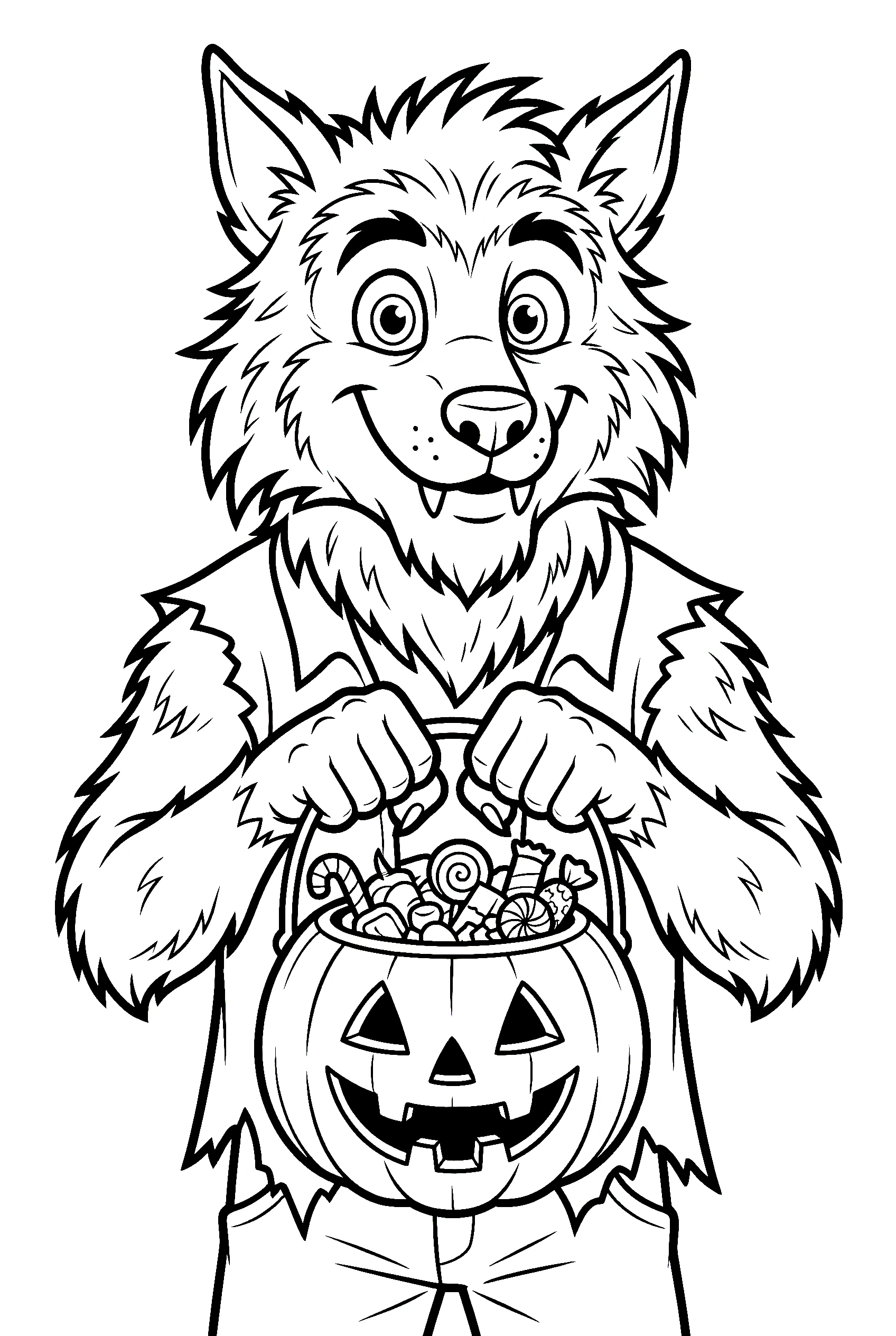 halloween pumpkin werewolf coloring pages