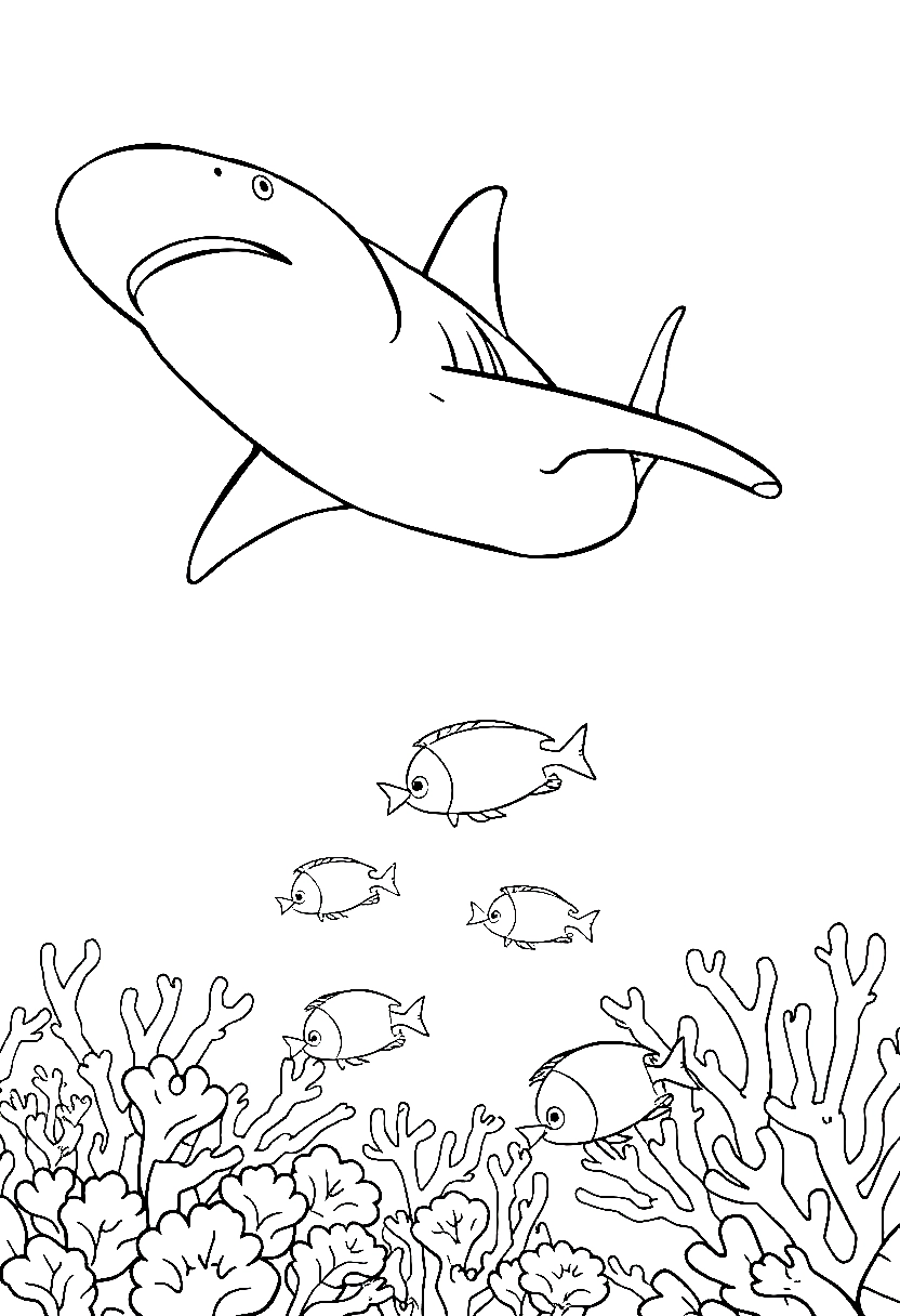 hammerhead shark reef printable sheet