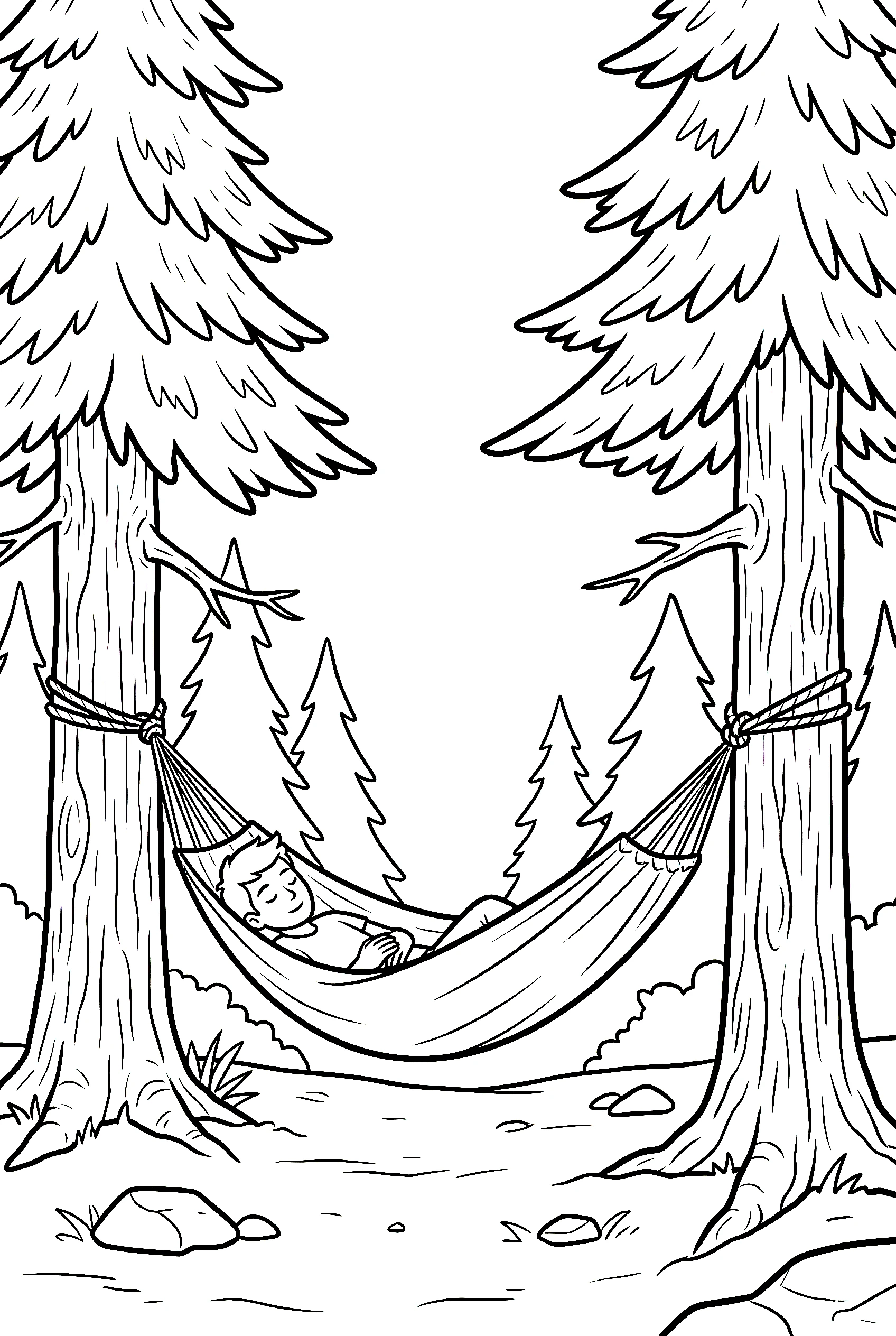 hammock relaxing camping coloring pages
